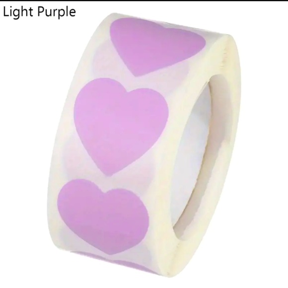 purple Heart Stickers Self-Adhesive Cute Style Love Pattern 1" - Picture 2 of 2